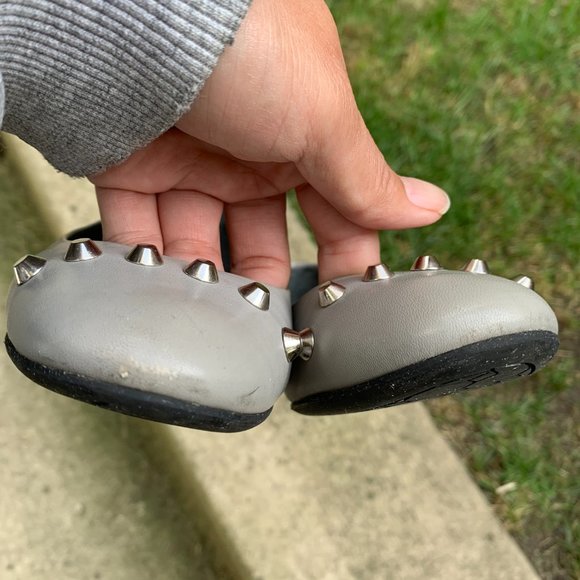 Balenciaga Gray Studded Ballet Flats 37B - Picture 5 of 6